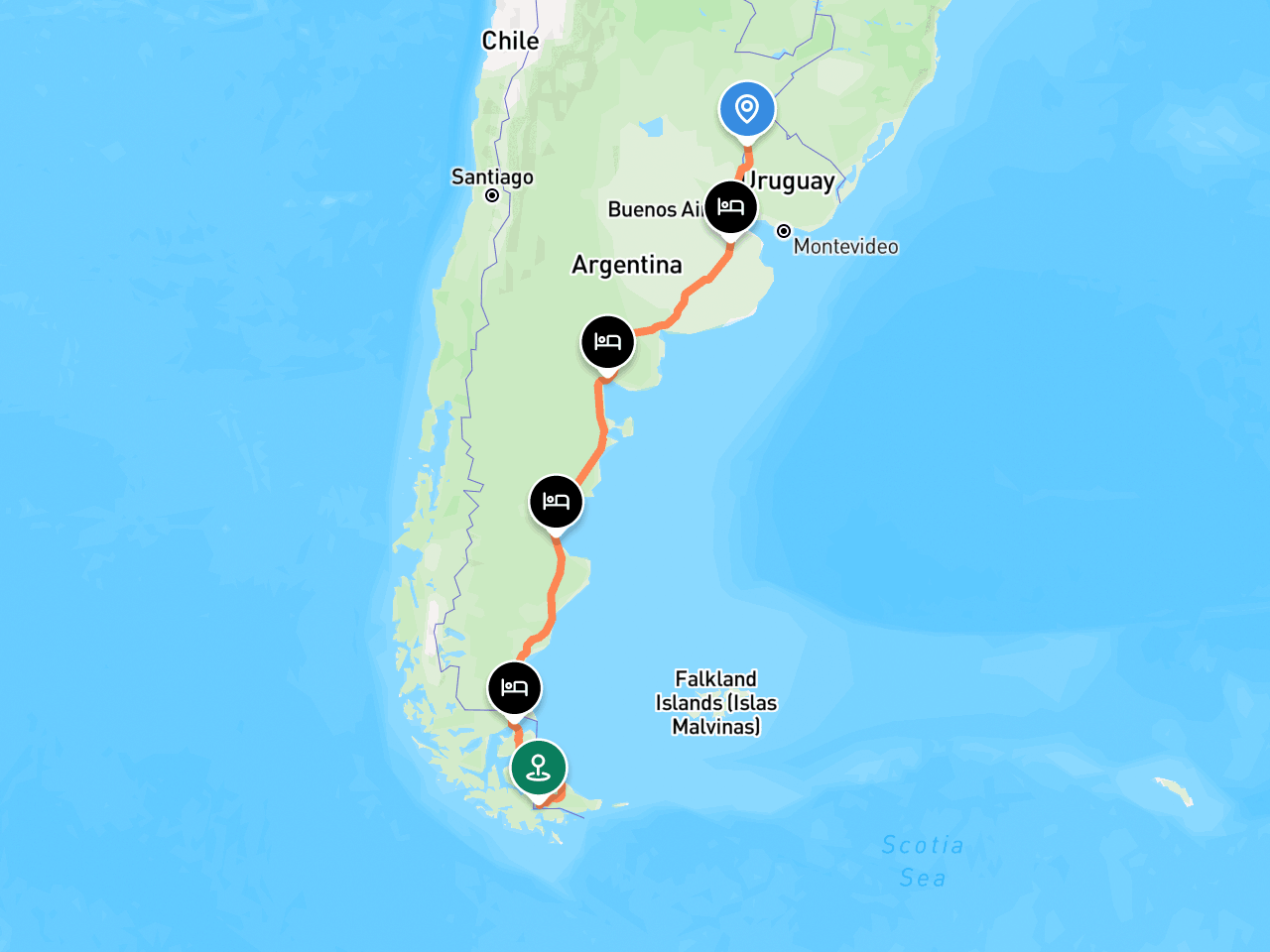 Salto → Ushuaia