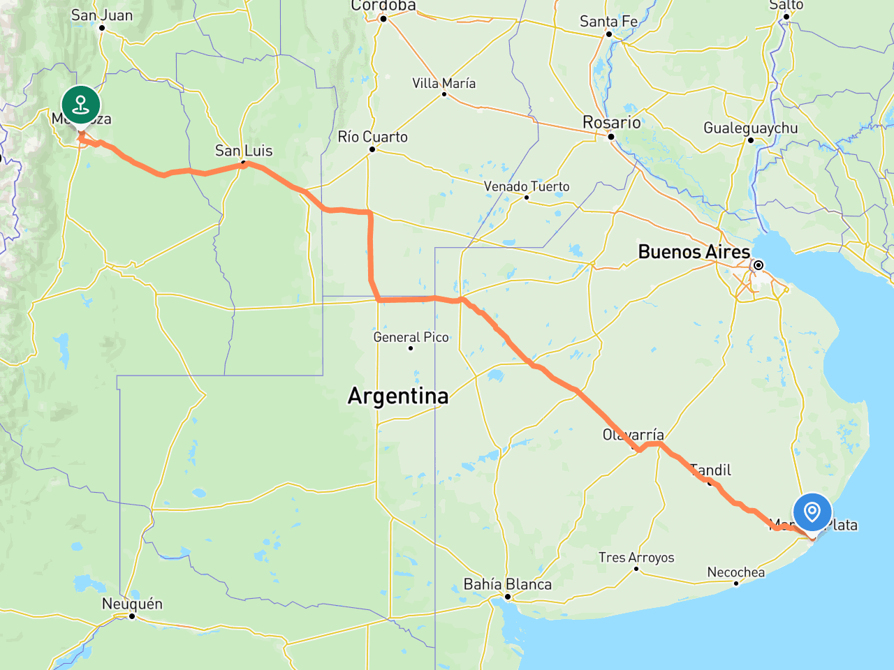 Mar del Plata → Mendoza