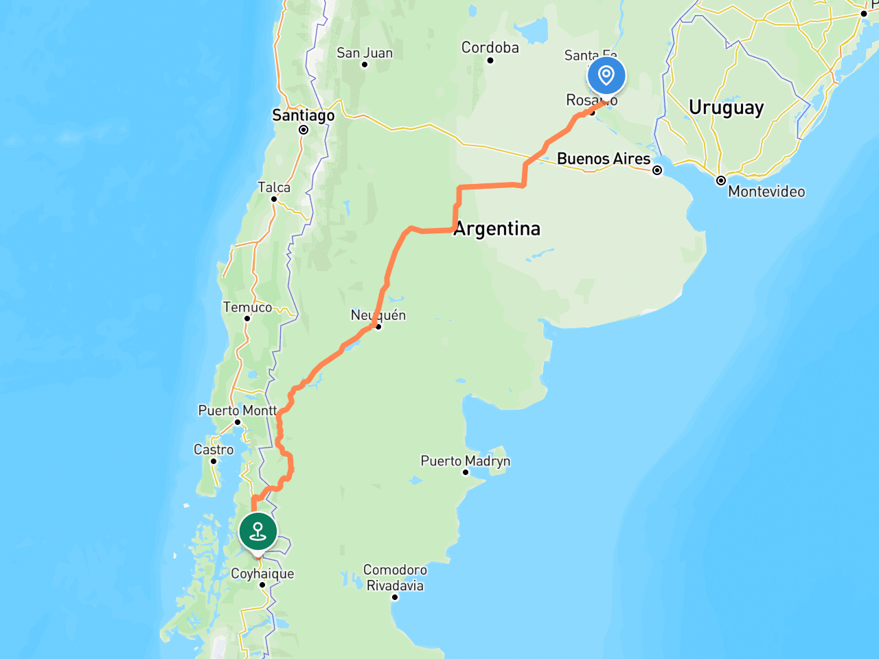 Victoria → Carretera austral