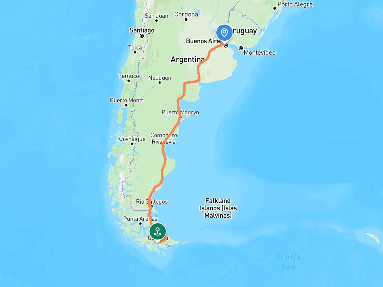 Tigre → Ushuaia