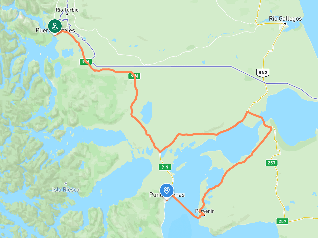 Punta Arenas → Puerto Natales