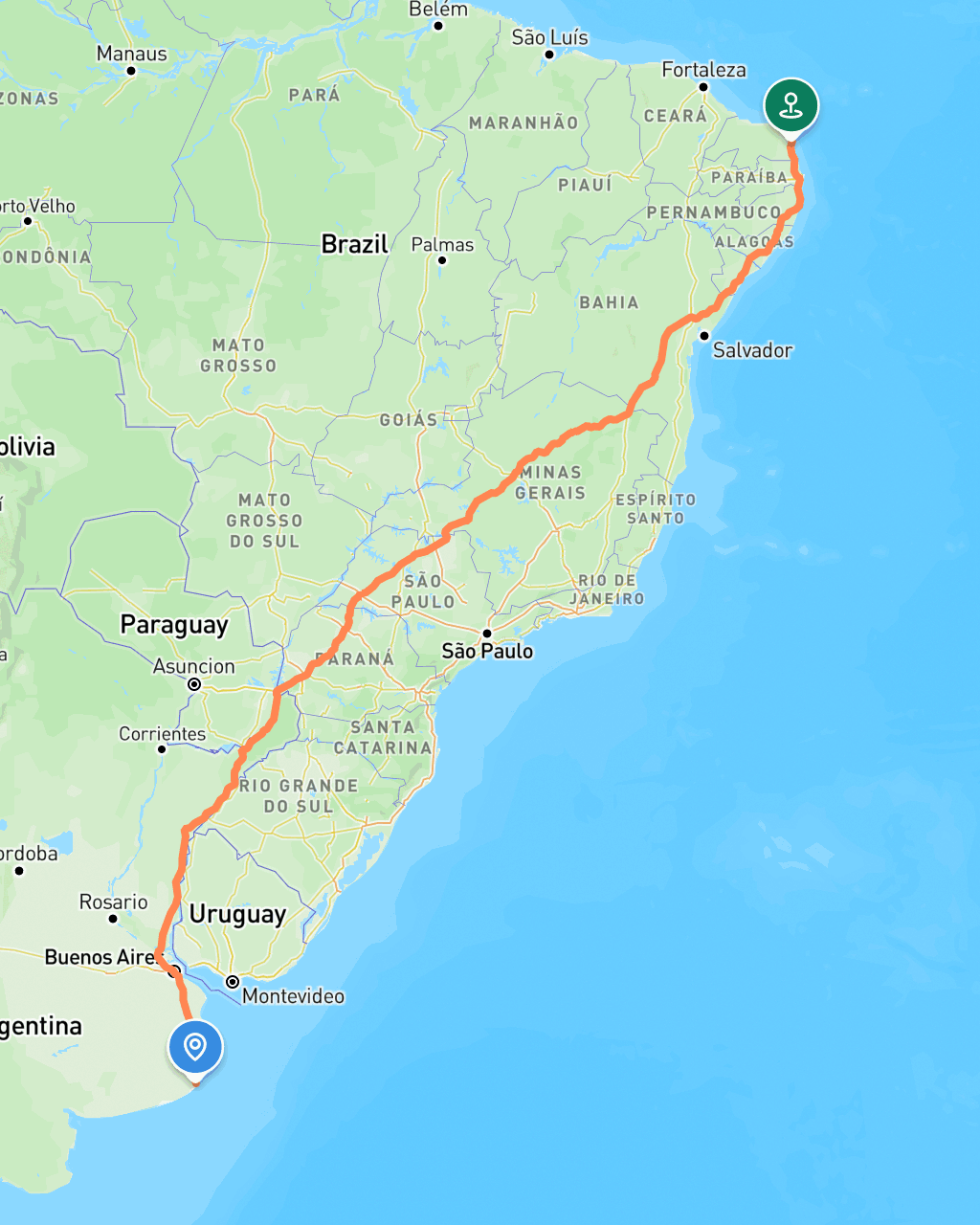 Mar del Plata → Natal