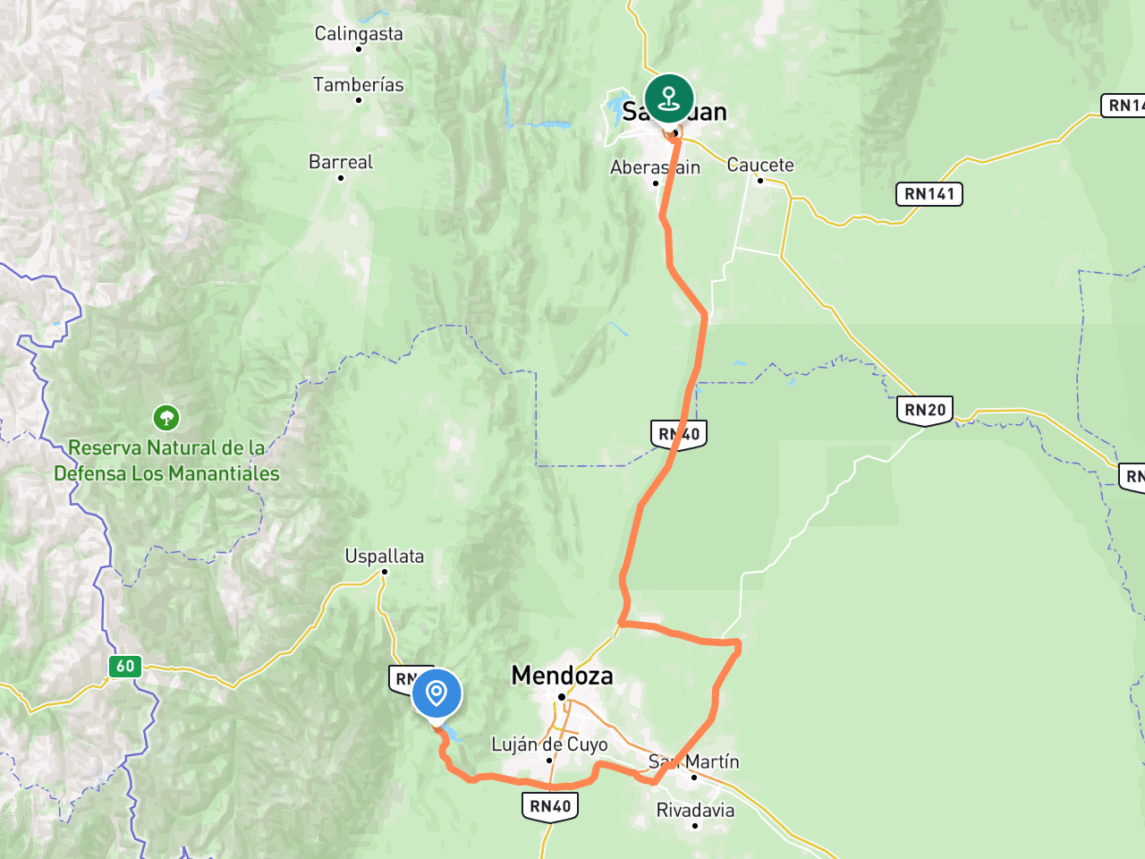 Potrerillos → San Juan