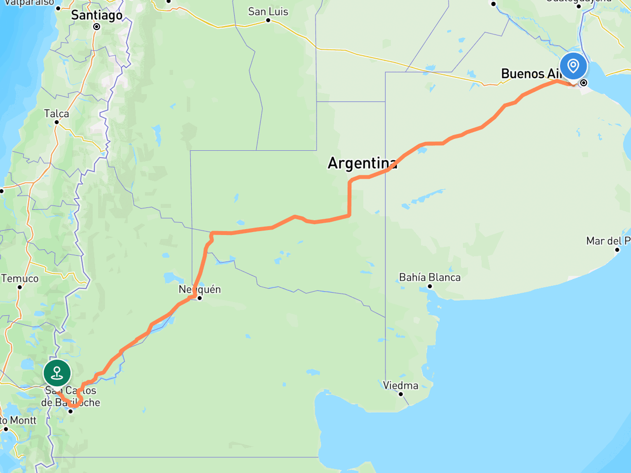 Castelar → Villa La Angostura