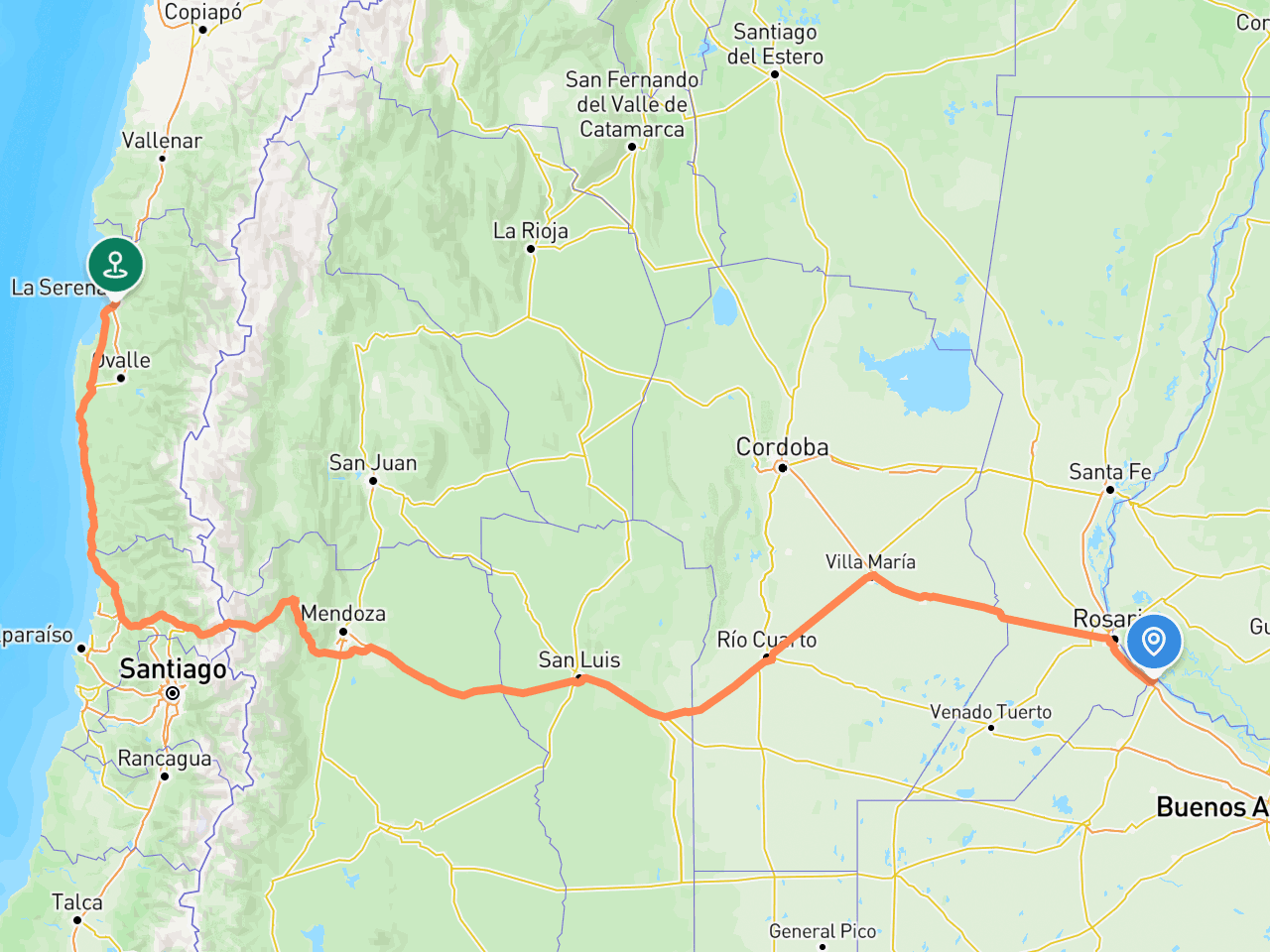 San Nicolás de los Arroyos → La Serena