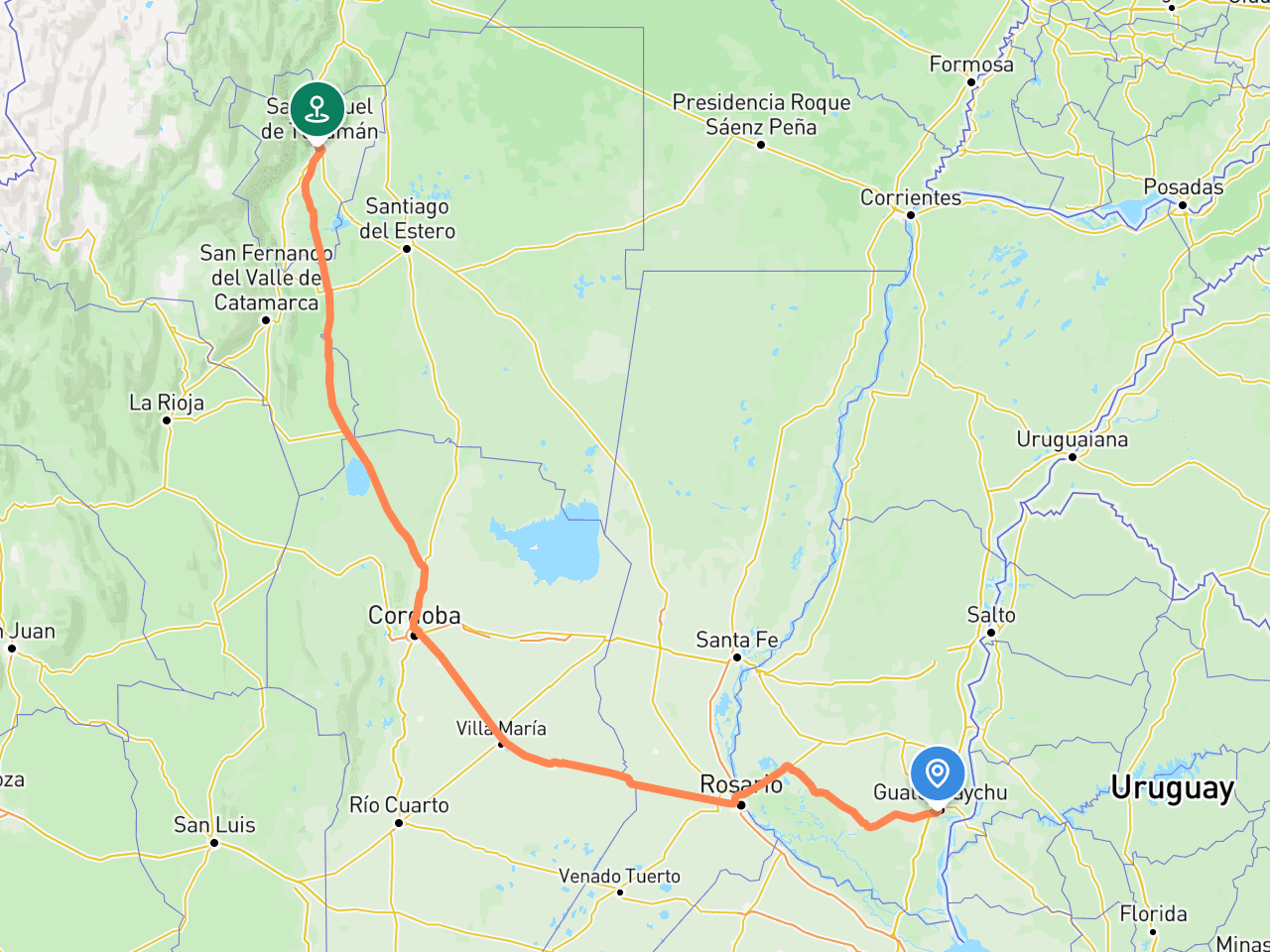 Gualeguaychú → San Miguel de Tucumán